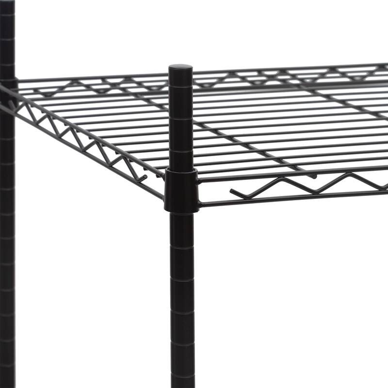 Organize It All Mini Fridge and Microwave Stand in Black - 24 x 17.75 x 53"