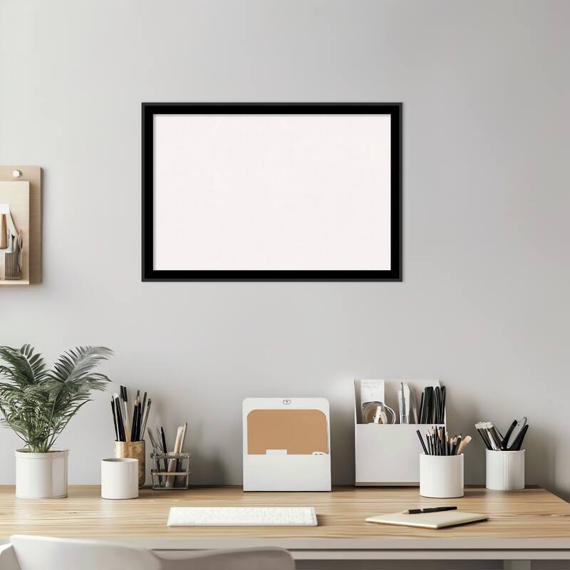 Incline Black Wood Framed Cork Board - Bulletin Board, Organization Board, Pin Board