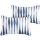 Humble + Haute Blue and White Ikat Stripe Indoor/Outdoor Corded Lumbar ...