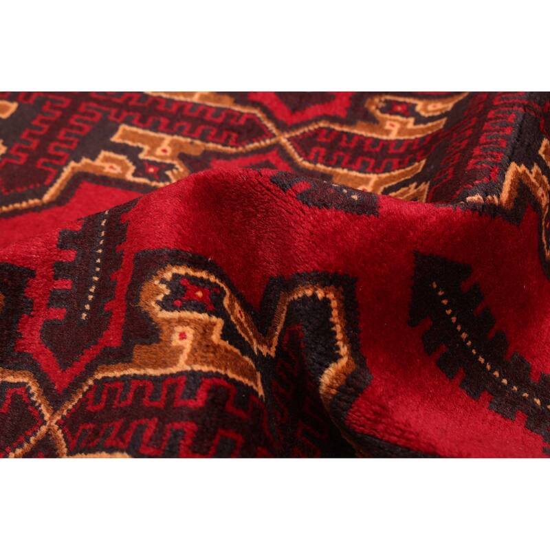 ECARPETGALLERY Hand-knotted Teimani Red Wool Rug - 3'7 x 6'4