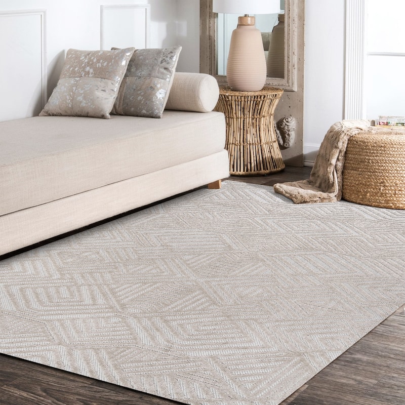JONATHAN Y Aylan High-Low Pile Art Deco Geometric Indoor/Outdoor Area Rug