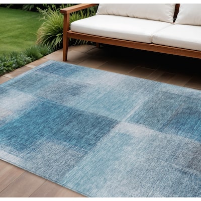 HomeRoots Abstract Transitional Rectangle Outdoor Rug