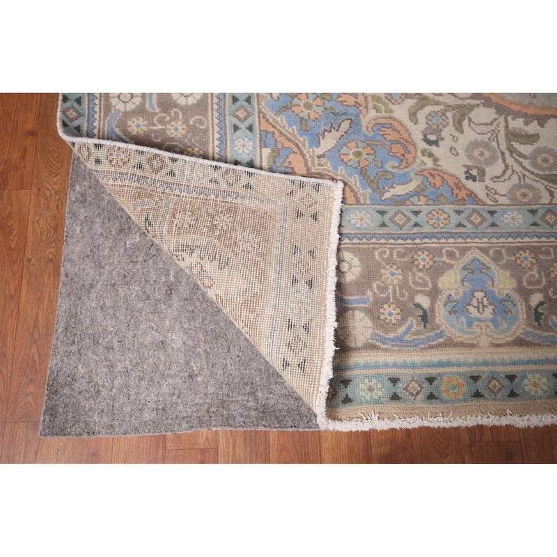 Gray Tabriz Persian Vintage Area Rug Handmade Traditional Wool Carpet - 8'5"x 11'2"