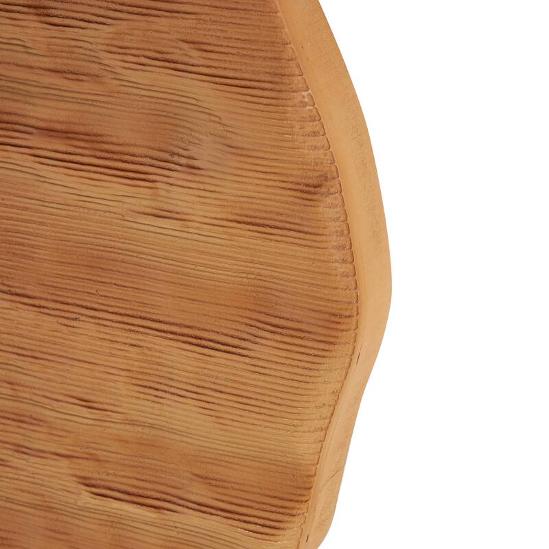 Brown Wood Wavy Decorative Wall Clock with Black Accents - 2"W x 19"L x 20"H