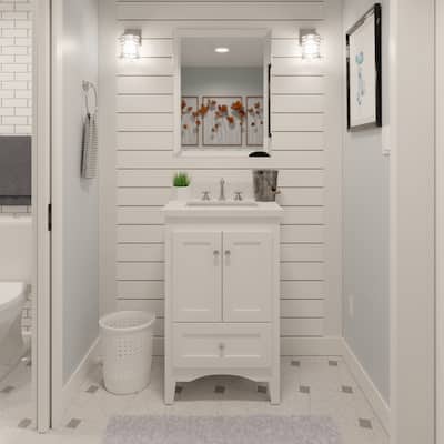KitchenBathCollection Abbey 24" Bathroom Vanity with Quartz Top