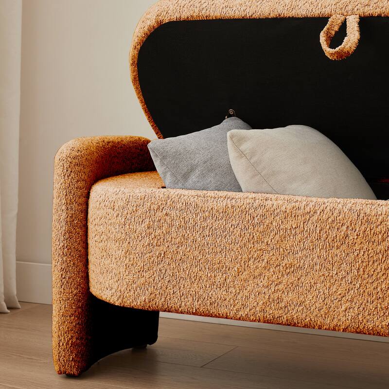 Modern Oval Storage Bench with Large Storage Space