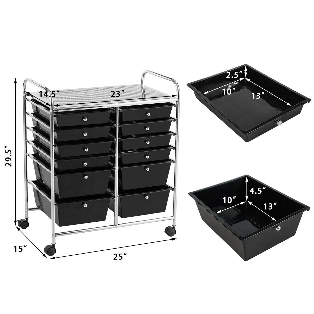 Gymax Office Rolling Cart 12 Storage Drawer Studio Organizer Bins - On Sale  - Bed Bath & Beyond - 29580412