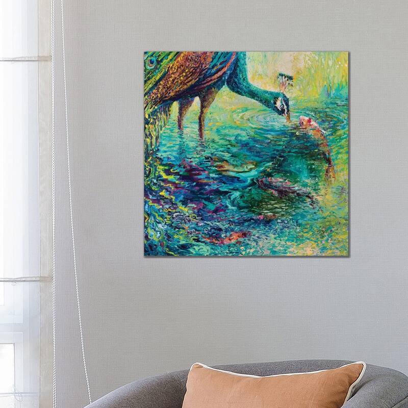 iCanvas "Peacock Diptych Panel II" by Iris Scott Canvas Print - 26x26x1.5