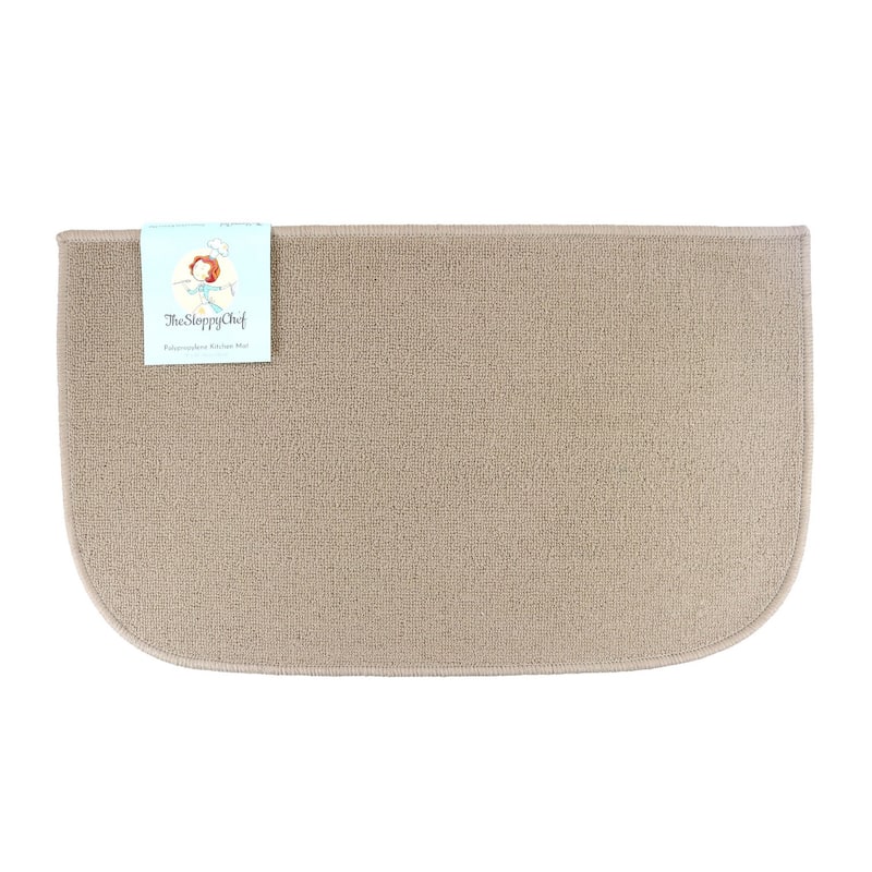 The Sloppy Chef D-Shaped Kitchen Rug - 18x30 - Taupe