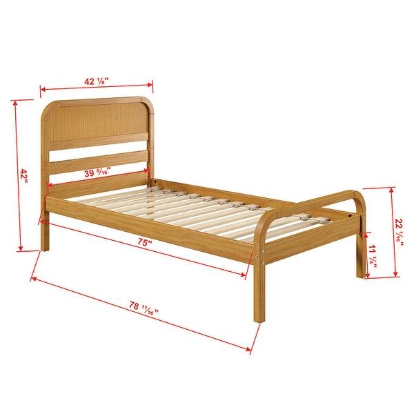 Pkolino Curva Rattan Twin Bed - FSC Certifed Solid Wood - Natural