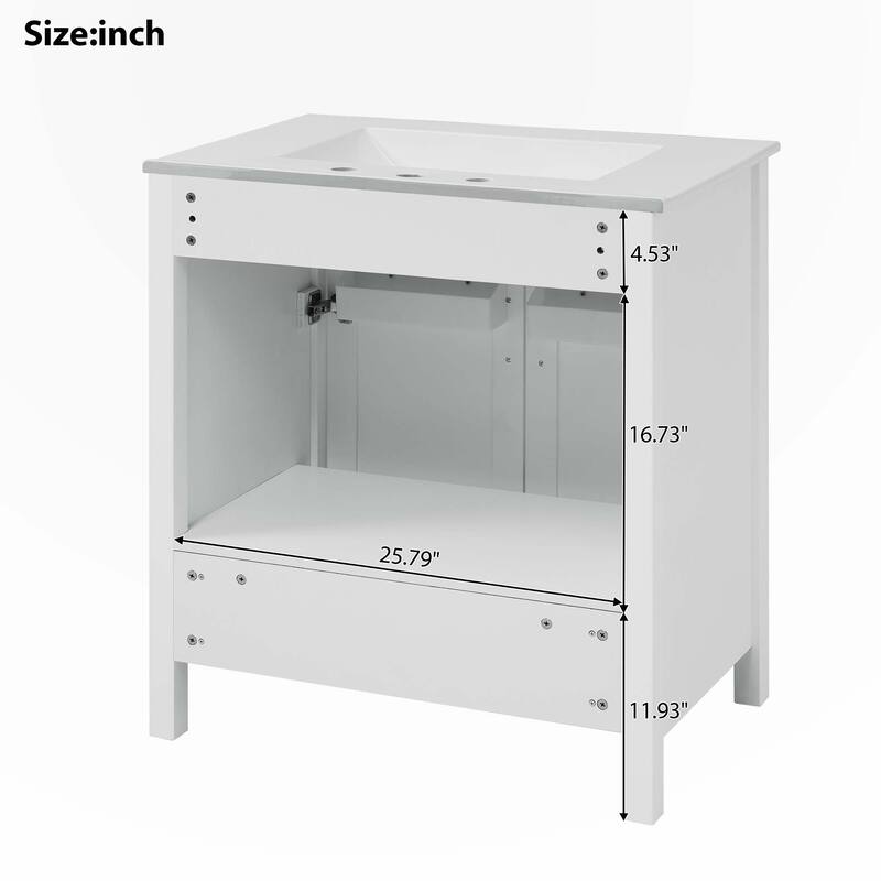 30-Inch Bathroom Vanity with Ceramic Sink