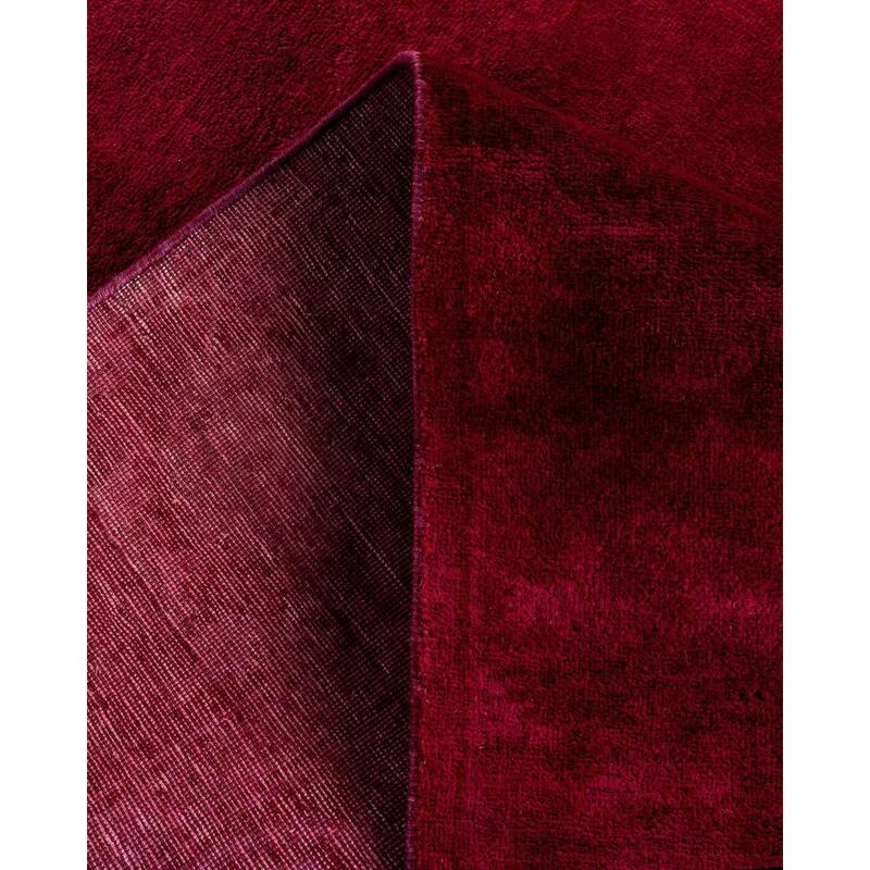 Contemporary Overdyed Wool Hand Knotted Area Rug - 4' 0" x 11' 3"