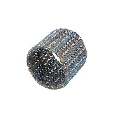 Shimmering Napkin Rings With Woven Nubby Design (Set of 4)