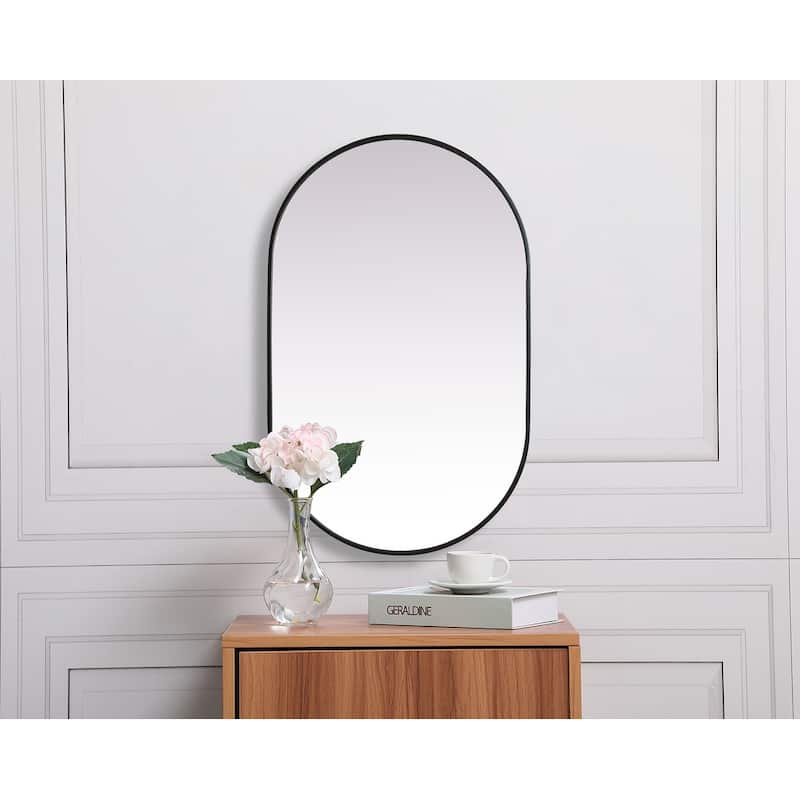 Indigo Home Metal Frame Oval Mirror 30x48 Inch
