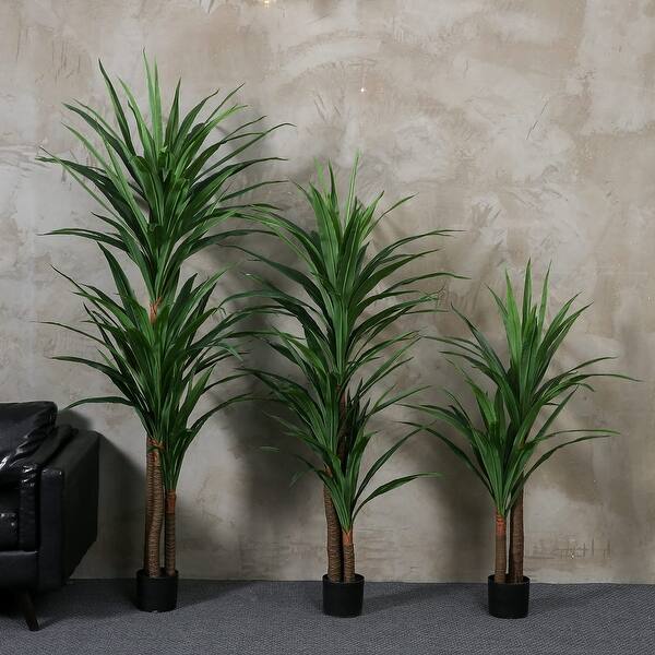 Dracaena Silk Plant Corn Stalk 5ft Tall Faux Plants Potted Yucca Tree  Tropical Floor Plants Artificial Silk Palm Trees for Decor - Bed Bath &  Beyond - 41901307