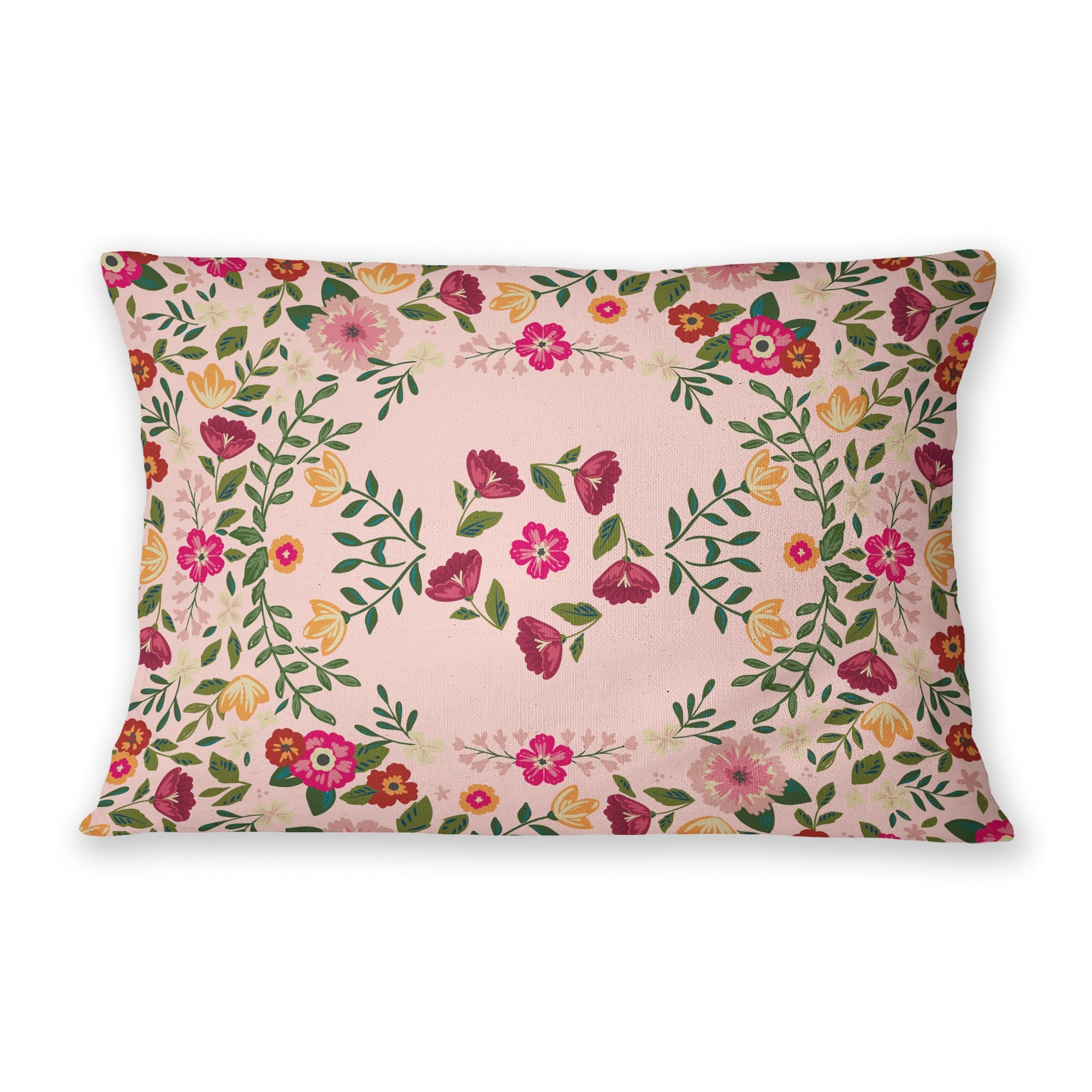 Pink boho lumbar hot sale pillow