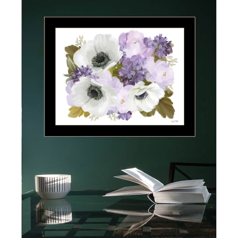 TrendyDecor4U Contemporary "Lilacs and Anemone" Framed Print Wall Art