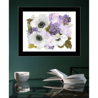 TrendyDecor4U Contemporary "Lilacs and Anemone" Framed Print Wall Art