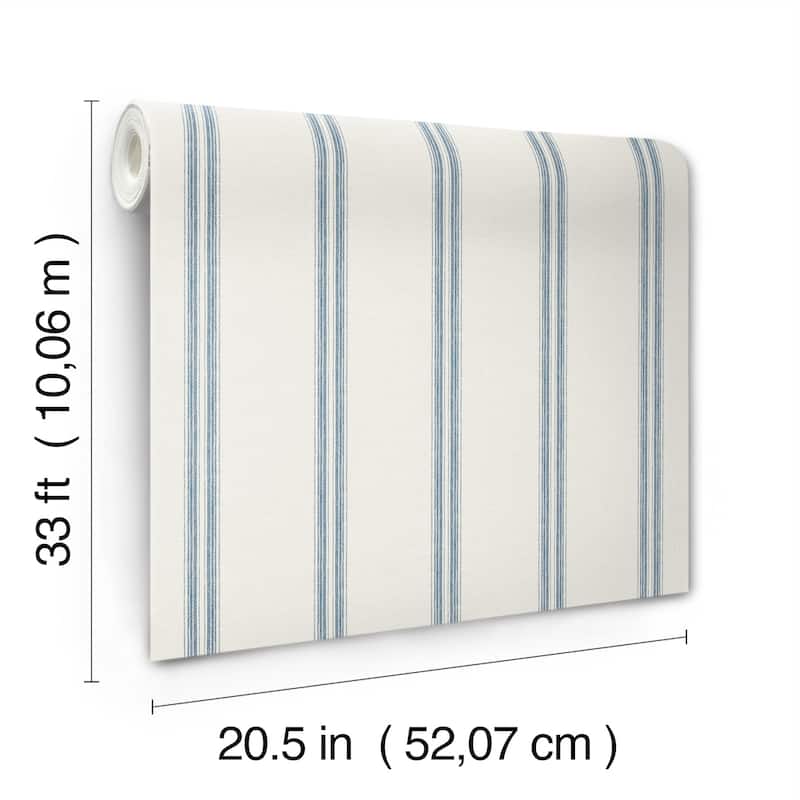 Chesapeake Johnny Blue Stripes Wallpaper