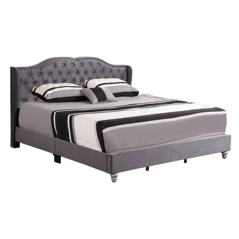 Joy Jeweled Tufted King Panel Bed