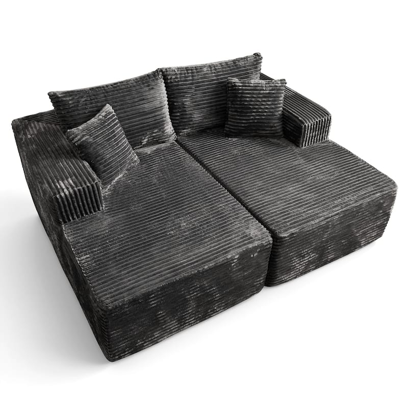 OVIOS Plush Sponge Double Chaise Lounge Sofa