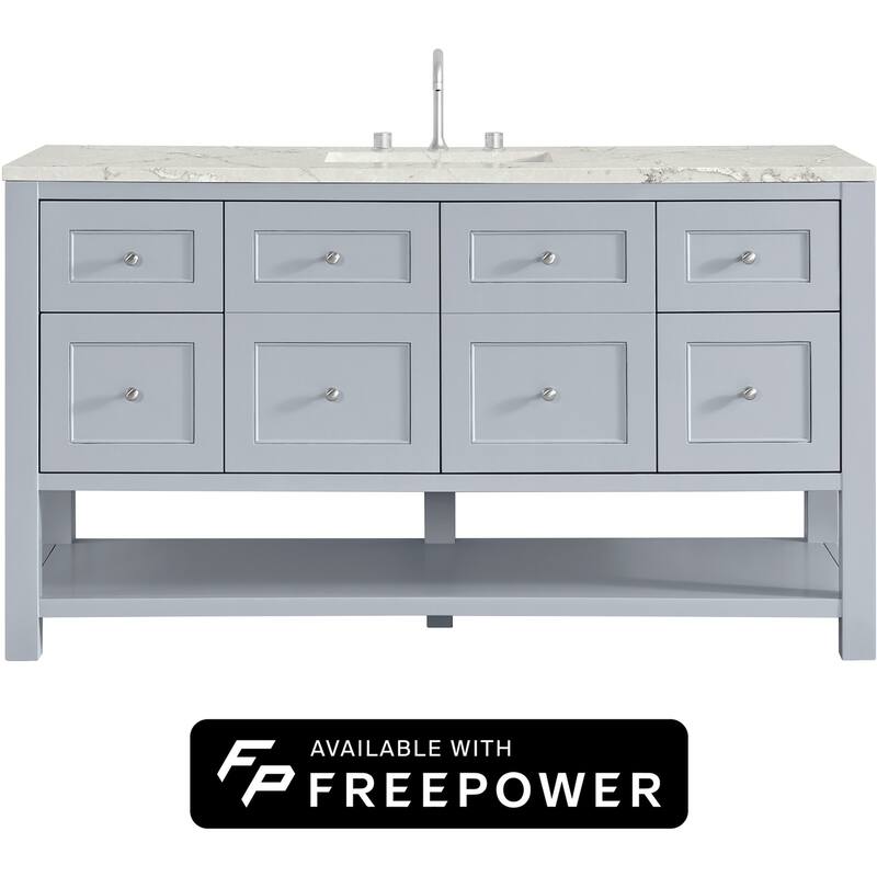 James Martin Vanities 330-V60S-FVSL Breckenridge 60" Free Standing - Serenity Blue