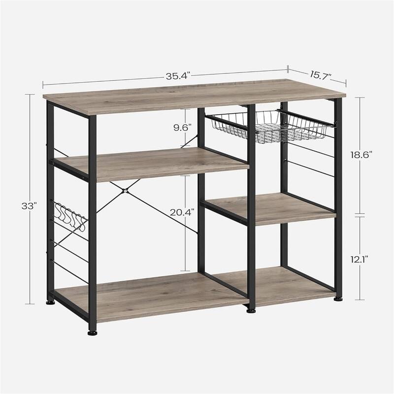 Baker's Rack - 15.7"D x 35.4"W x 33"H