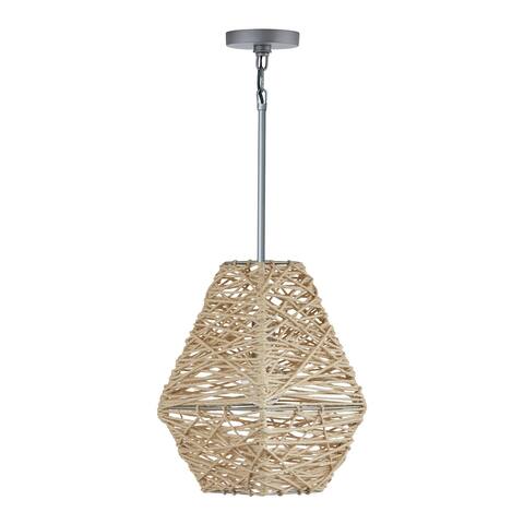 Finley 1-light Grey/ Natural Jute Hanging Pendant
