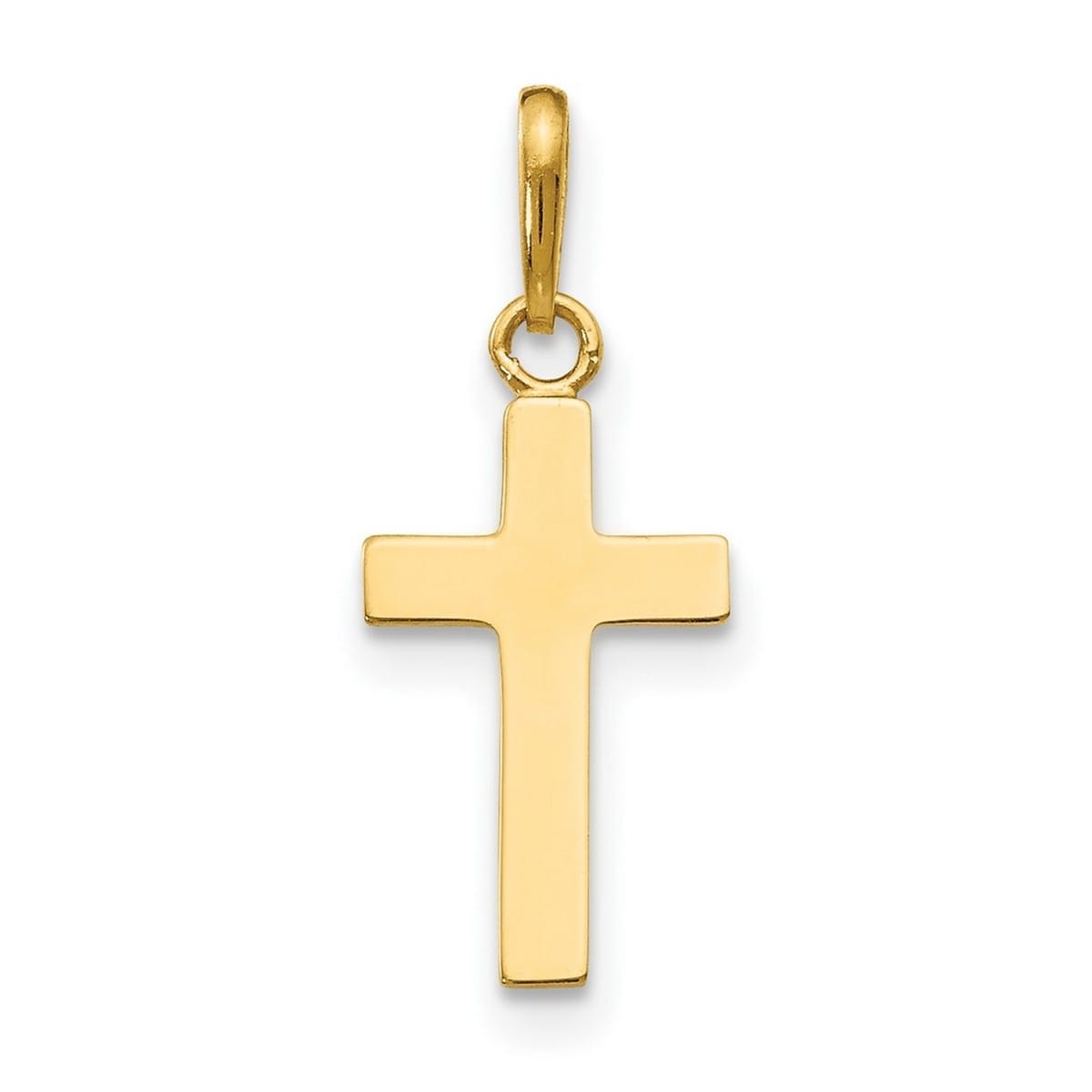 Curata 14k Yellow Gold 18" Small Flat Childrens Cross Necklace