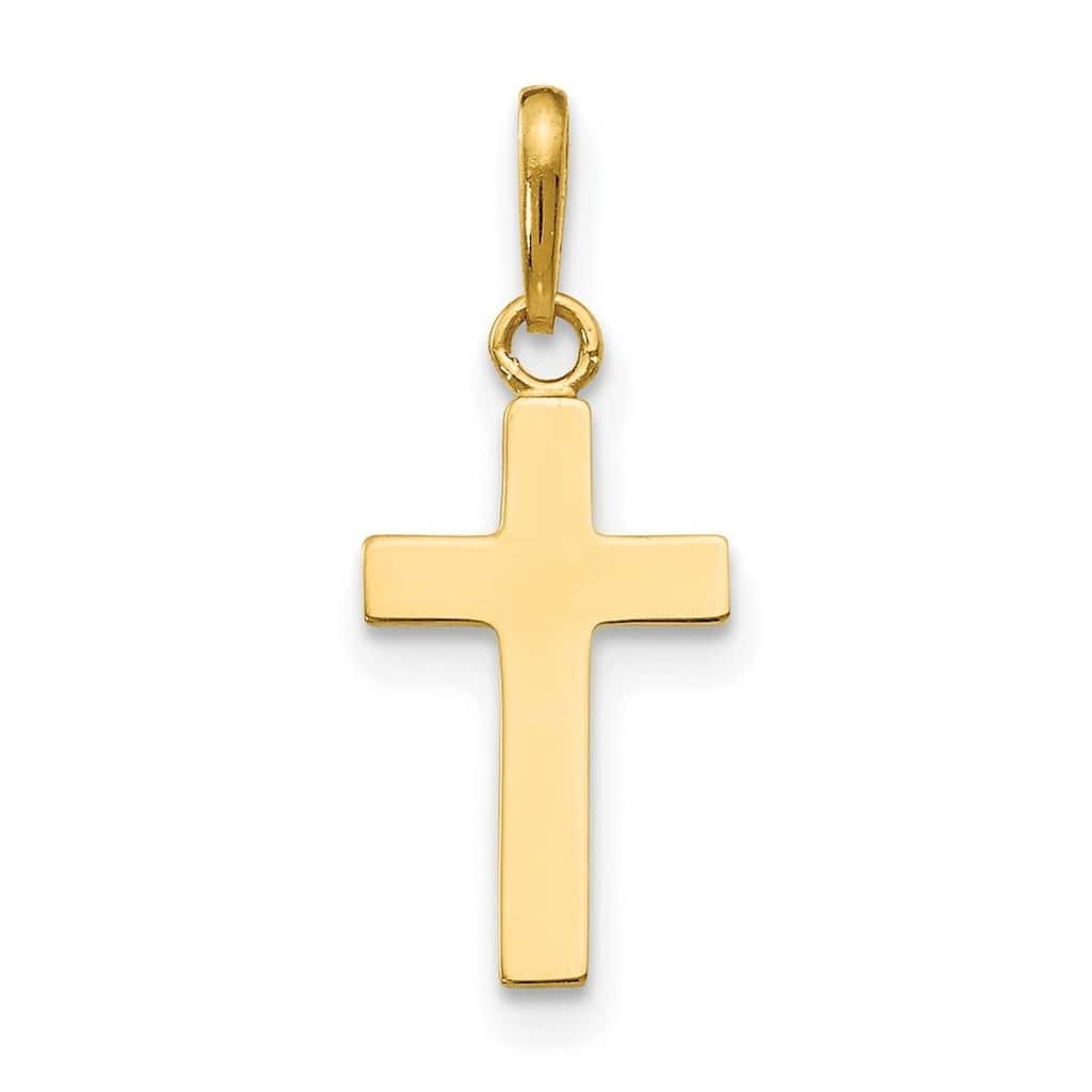 Curata 14k Yellow Gold for boys or girls Cross Pendant