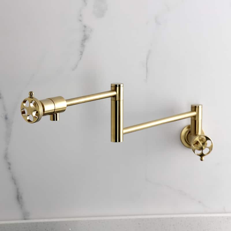 Wendell Two-Handle 1-Hole Wall Mount Pot Filler Faucet