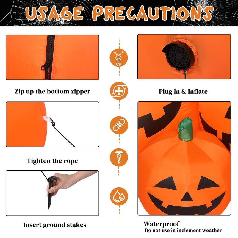 7pcs LED Pumpkin Inflatable Halloween Decoration