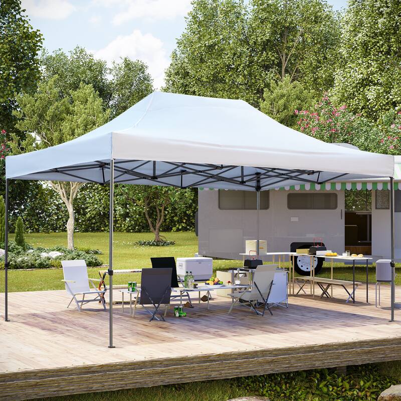 Erommy Canopy Tent, Commercial Instant Canopy Heavy Duty with Roller Bag, Sand Bags, Wind Ropes & Ground Nails, Outdoor Canopies