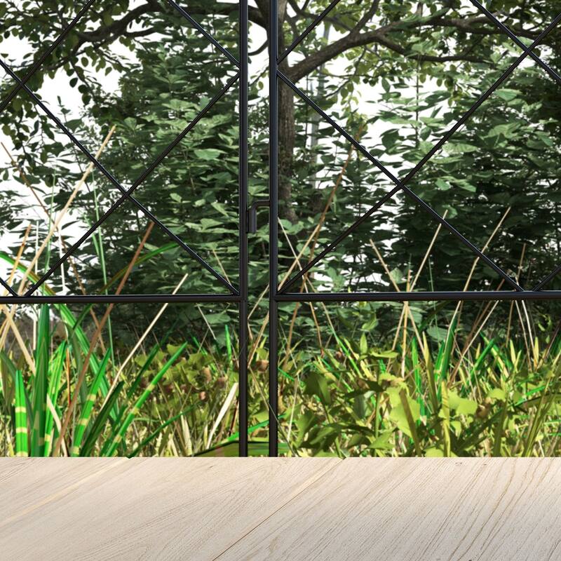 Garden Fence 4 Pack Steel Fence Panels Rust-Resistant Animal Barrier Decorative Border Flower Edging