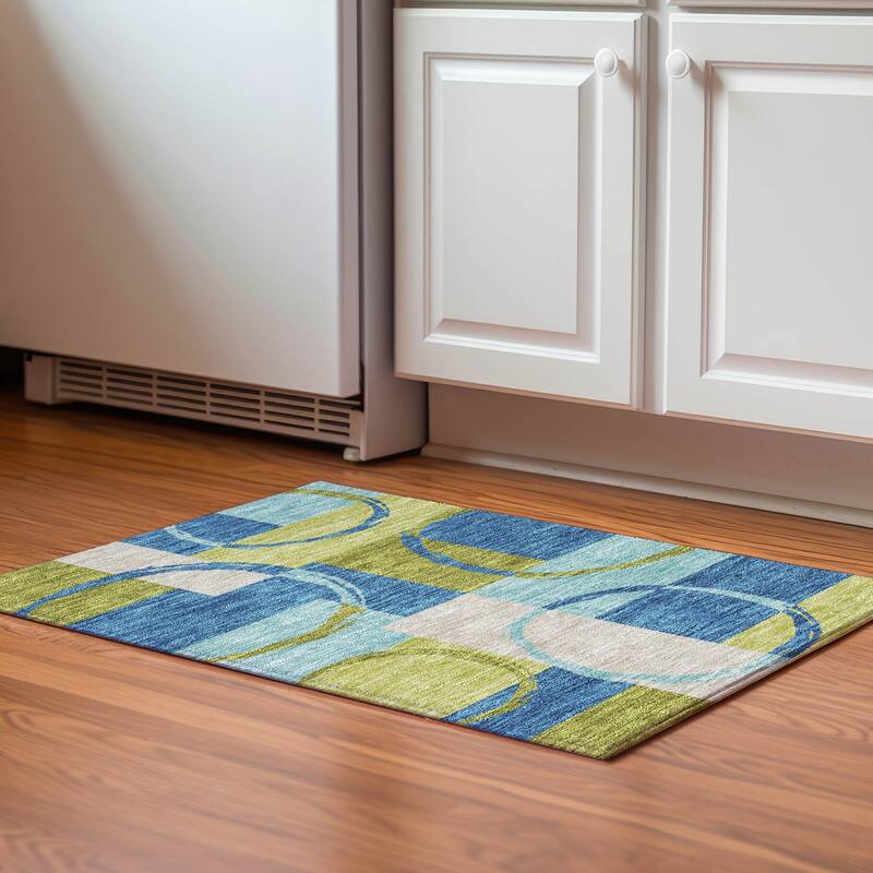 Premium Washable Super Soft Modern Casual Mayfield Rug - Denim - 1'8" x 2'6"