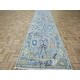 preview thumbnail 2 of 10, Hand Knotted Gray Oushak with Wool Oriental Rug (3' x 13'11") - 3' x 13'11"