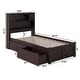 preview thumbnail 8 of 7, Newport Twin XL Platform Bed with Footboard and 2 Drawers in Espresso