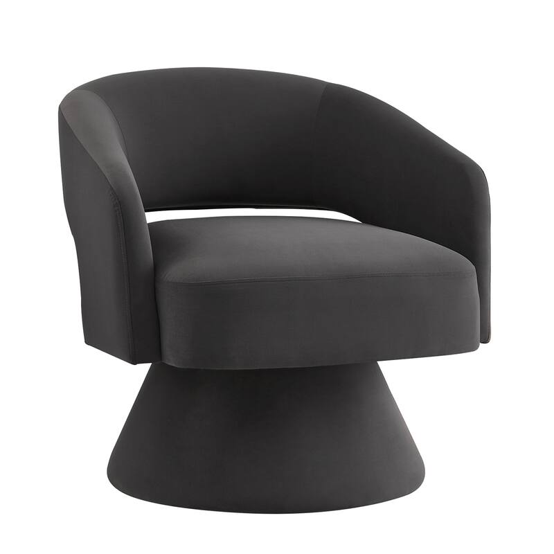 Swivel Barrel Chair, Upholstered Velvet Round Accent Chairs,360 Degree
