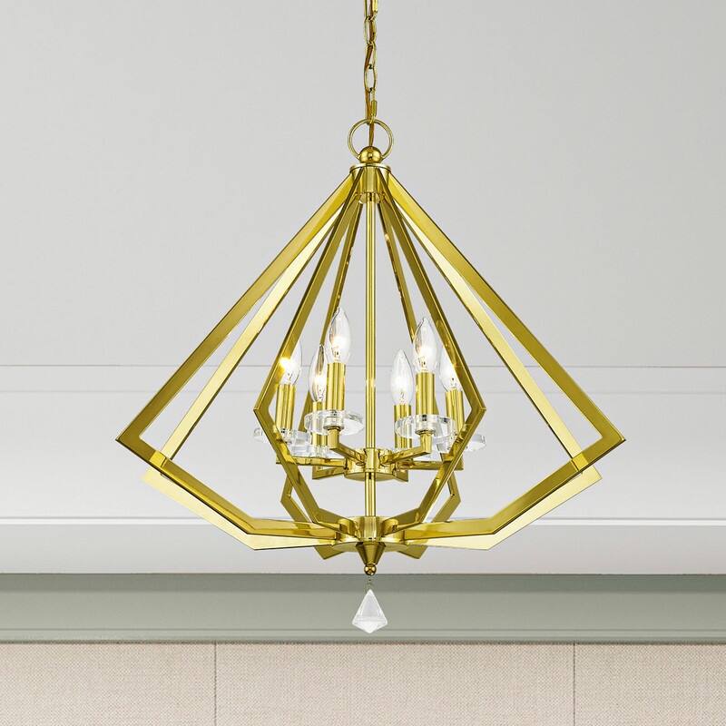 Livex Lighting 6-light Polished Brass Indoor Chandelier, 50666-02 - 25" DIA 26" H