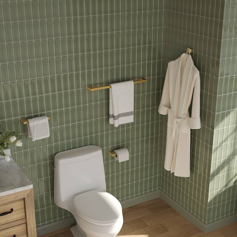 4-Piece Bathroom Hardware Accessories Set, Wall Mount Towel Bar, Toilet Paper Holder, Hand Towel Rack 1 Towel Hooks