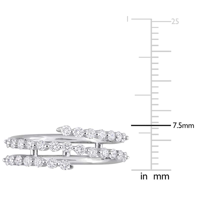 5/8ct TDW Lab-Grown Diamond Coil Ring in Platinum Silver