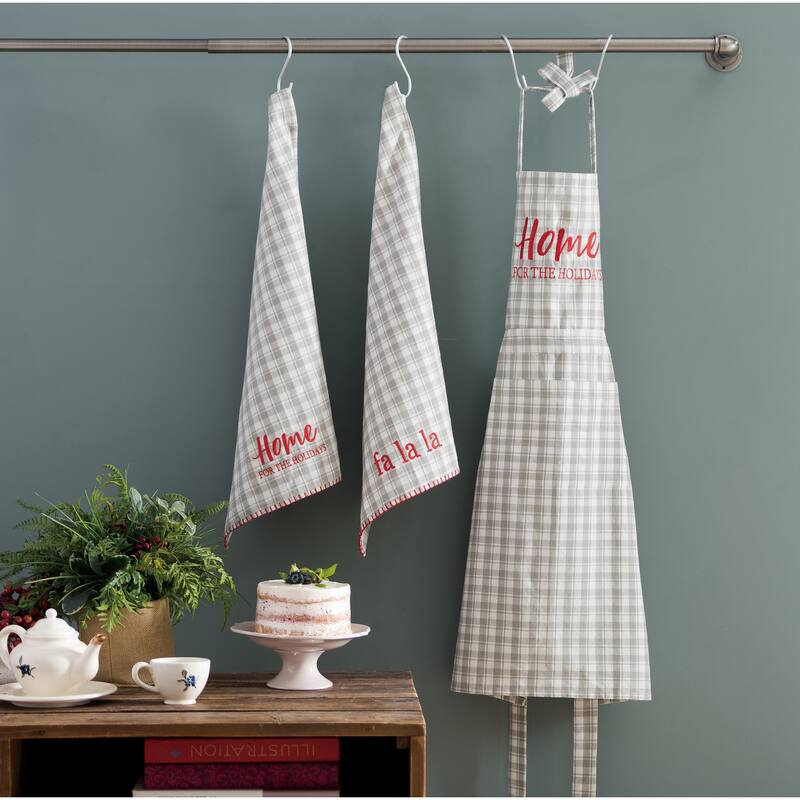 Mistletoe & Co. Grey Plaid Home Apron