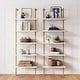 preview thumbnail 20 of 81, Nathan James Theo 5-Shelf Ladder Bookcase Wood with Metal Frame White/Gold Set of 2