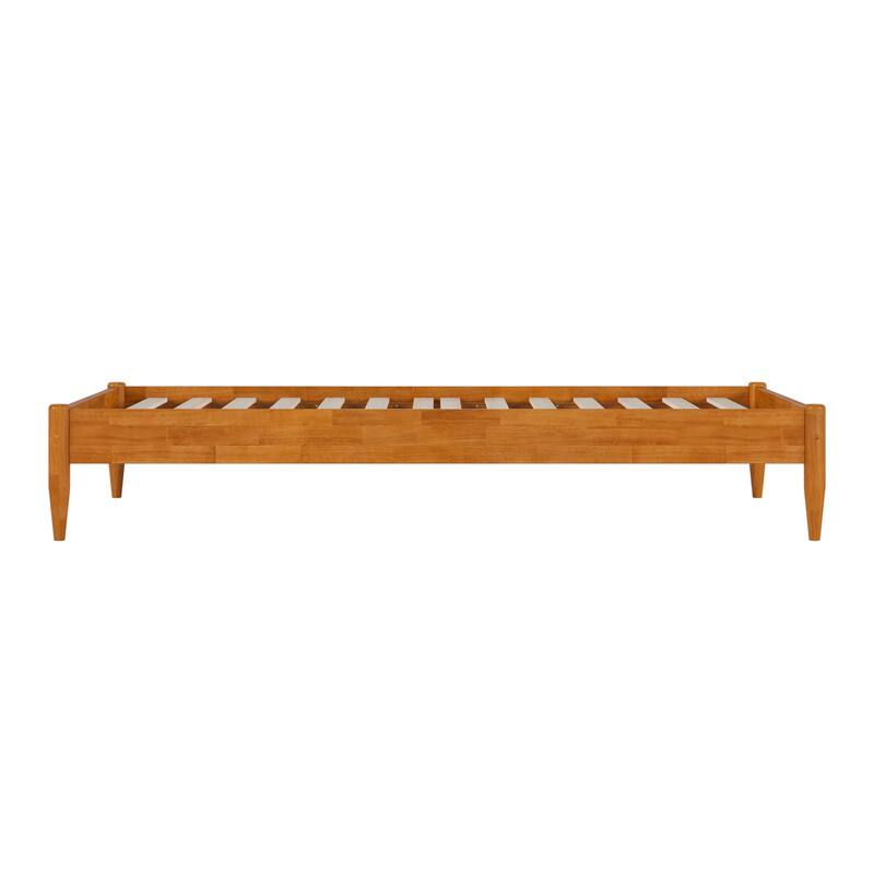 Twin XL Platform Bed Frame - Light Toffee Wood Bed