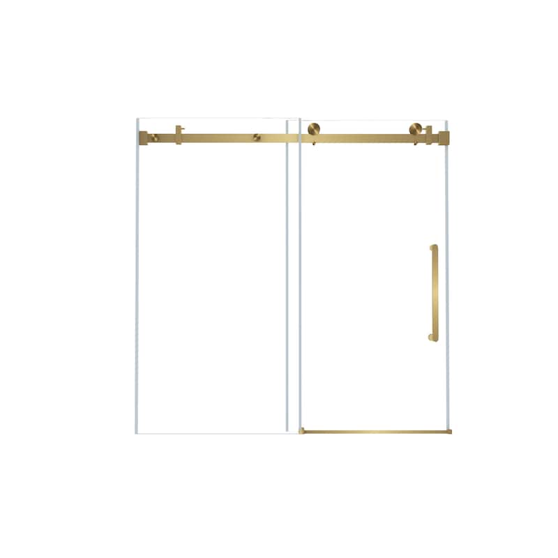 60 "W x 60" H Frameless Single Sliding Shower Door with Stainless Steel Handle - 60'' x 0.38'' x 60''