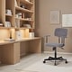 preview thumbnail 49 of 64, Ergonomic Low Back Velvet Office Chair with Armrests Adjustable Swivel Computer Desk Chair for Small Spaces, Home & Workspace