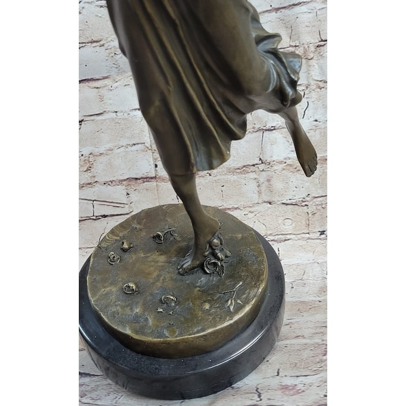 Dancing Woman Girl On One Foot Bronze Statue Sculpture Figure 16 Inches X 12 Inches