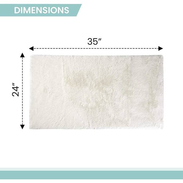 dimension image slide 5 of 4, Cheer Collection Faux Fur Soft Area Rug, Machine Washable
