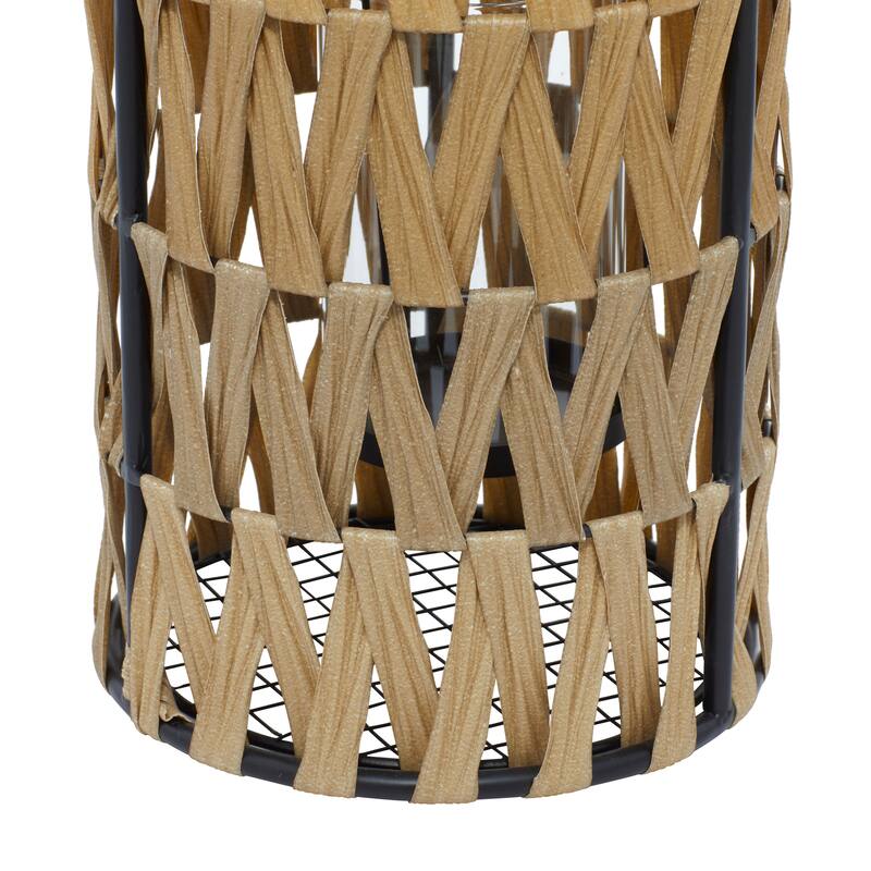 Natural Brown Open Weave Seagrass Bohemian Vase Collection