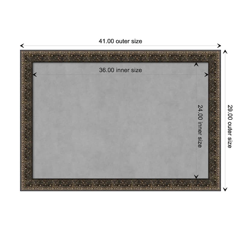 Amanti Art Intaglio Embossed Black Framed Magnetic Board - Board Size 36x24